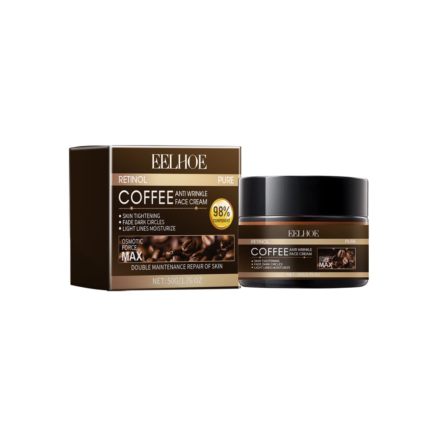Retinol Coffee Anti Wrinkle Face Cream, Repair Damaged Skin Reduce The Wrinkle Defects Soft Cream - -