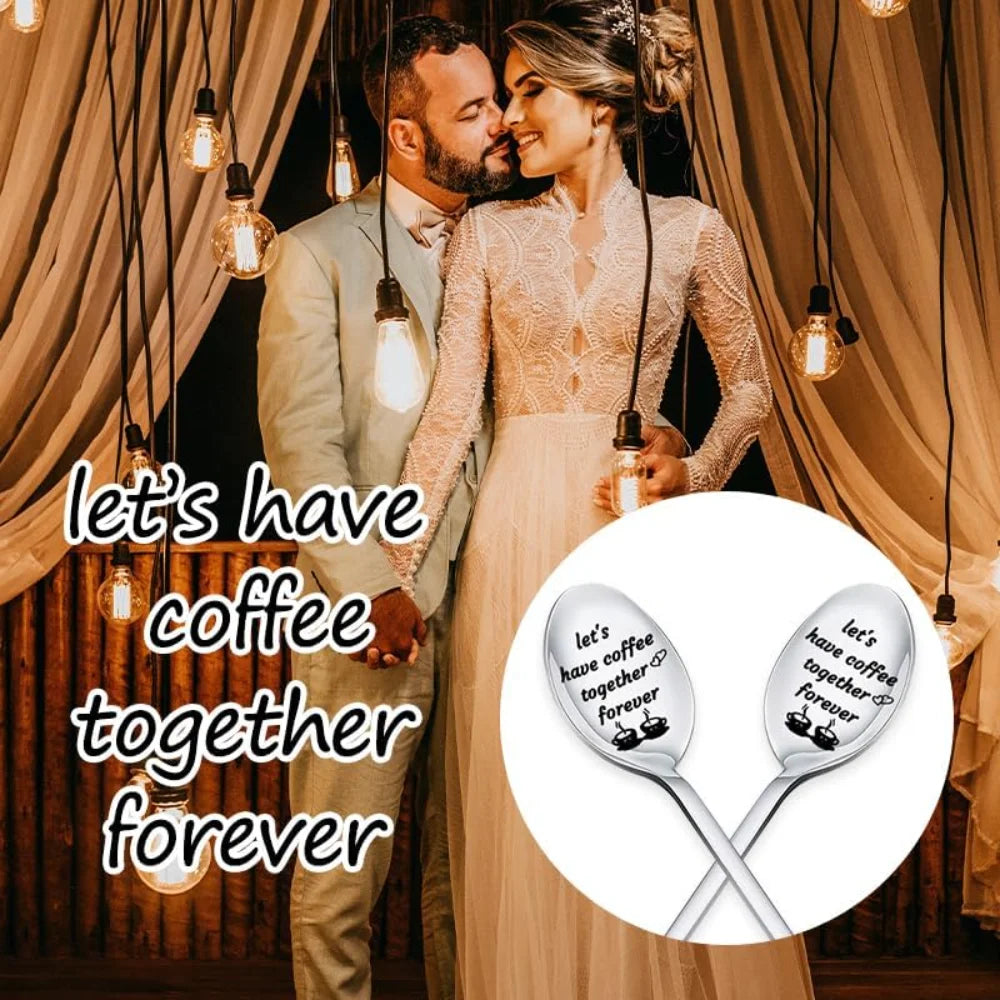 Lets Have Coffee Together Spoon Set for Couple Christmas Gifts for Men Husband from Wife Birthday Gifts for Women Girlfriend St