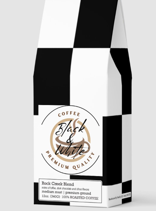 Black and White Coffee Rock Creek Blend