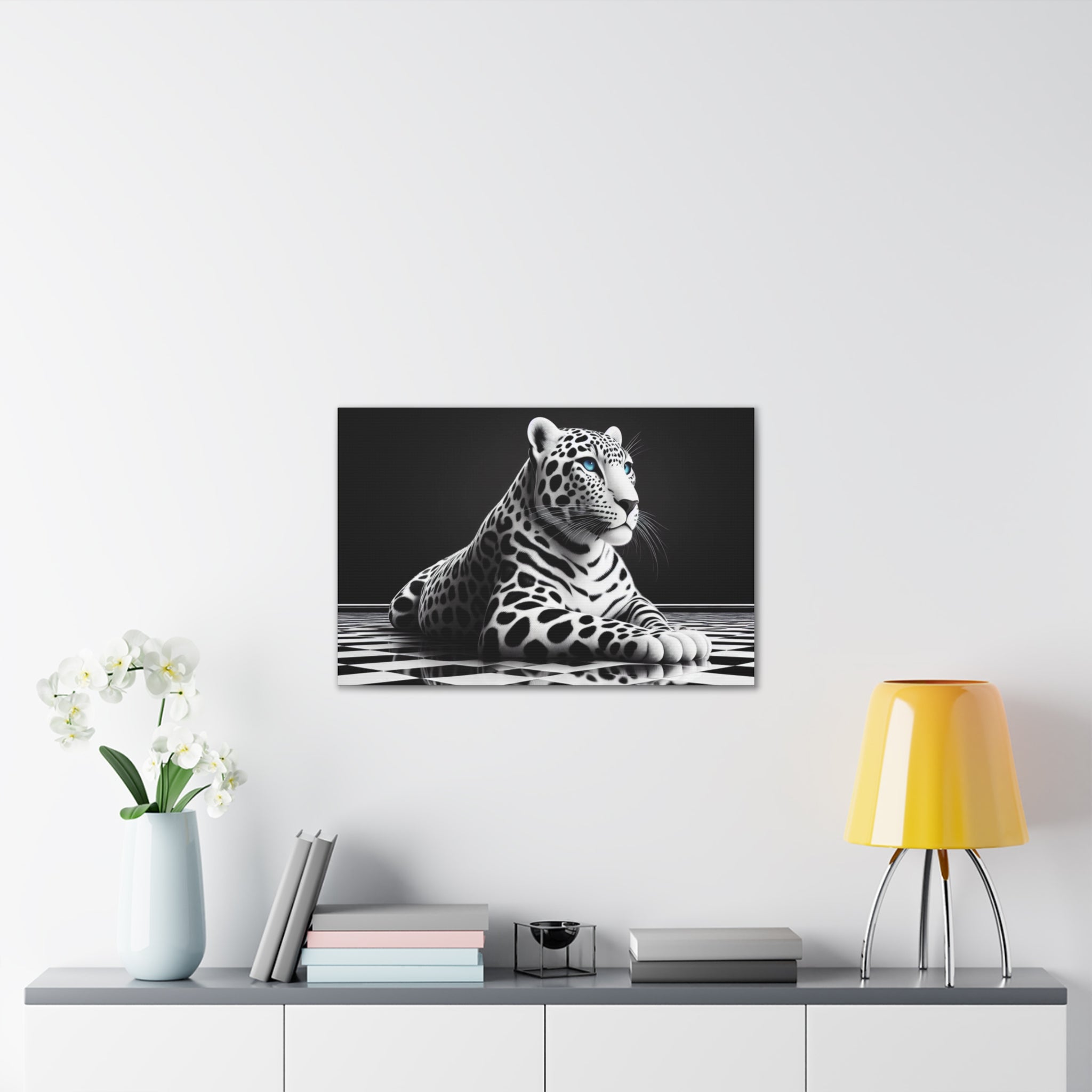 Elegant Leopard Canvas Art – Modern Home Décor, Animal Wall Art, Unique Gift, Black & White Decor, Living Room Accent