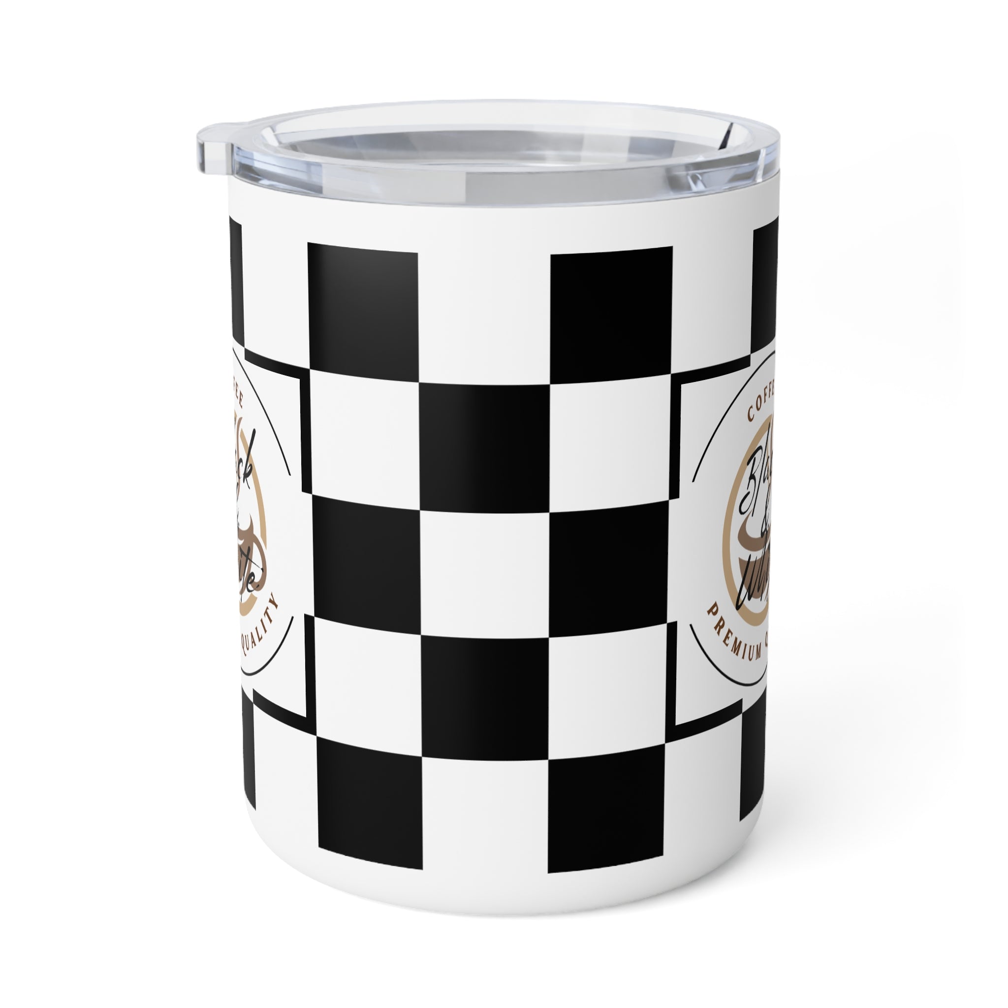 Chic Checkered Insulated Coffee Mug | Perfect for Coffee Lovers, Gift for Him/Her, Kitchen Accessory, Road Trip Essential, Office Drinkware