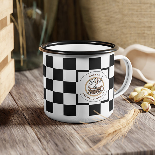 Camp Cup Coffee Lovers Retro Checkerboard Design