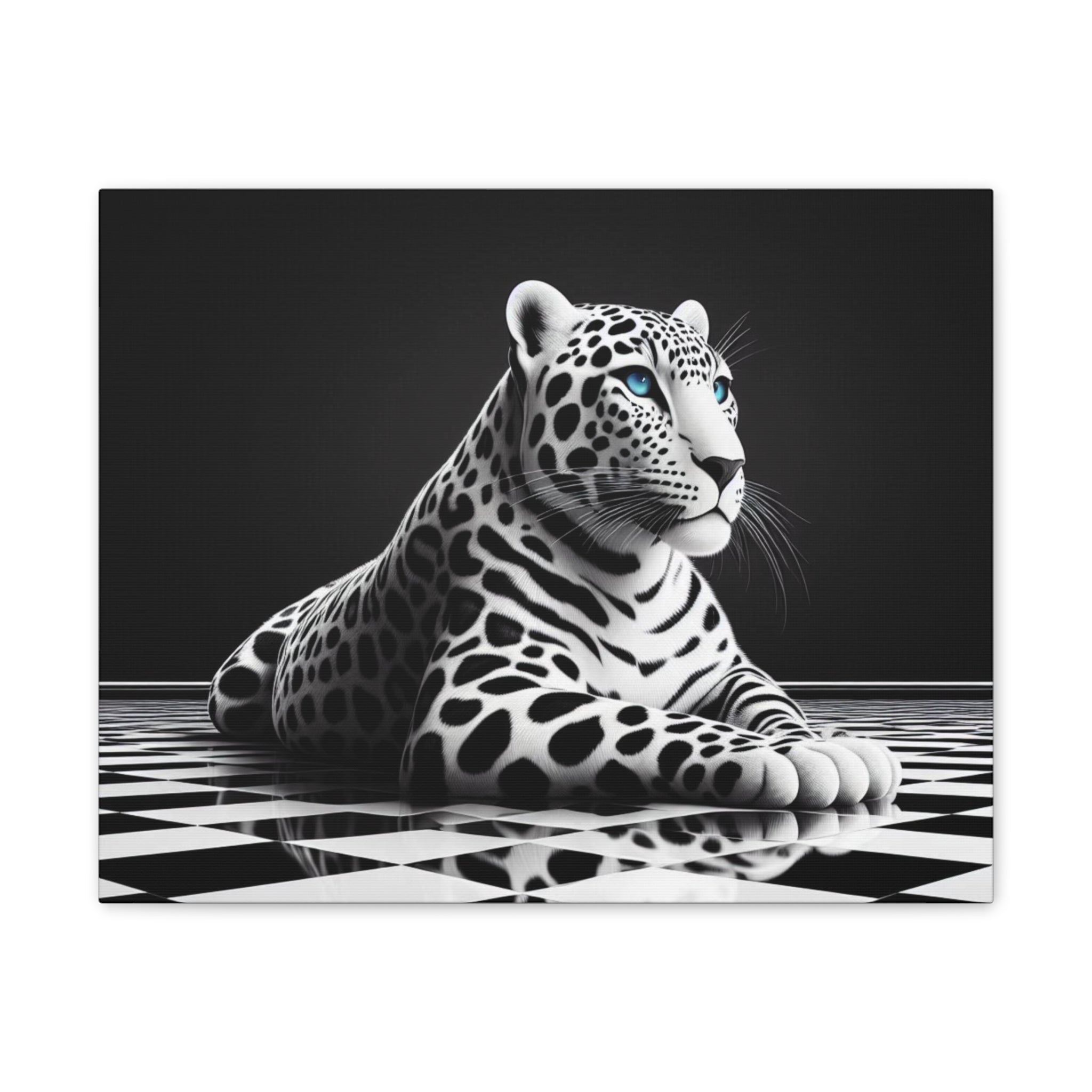 Elegant Leopard Canvas Art – Modern Home Décor, Animal Wall Art, Unique Gift, Black & White Decor, Living Room Accent
