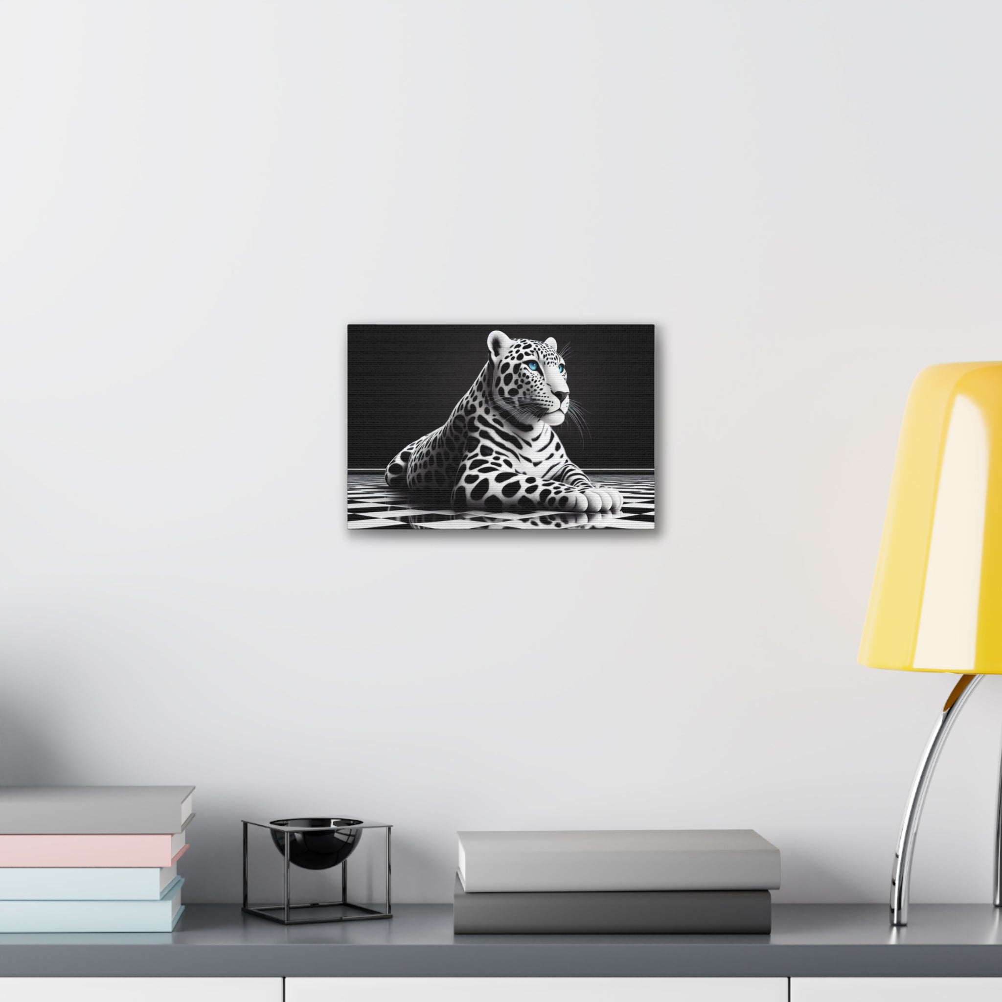 Elegant Leopard Canvas Art – Modern Home Décor, Animal Wall Art, Unique Gift, Black & White Decor, Living Room Accent