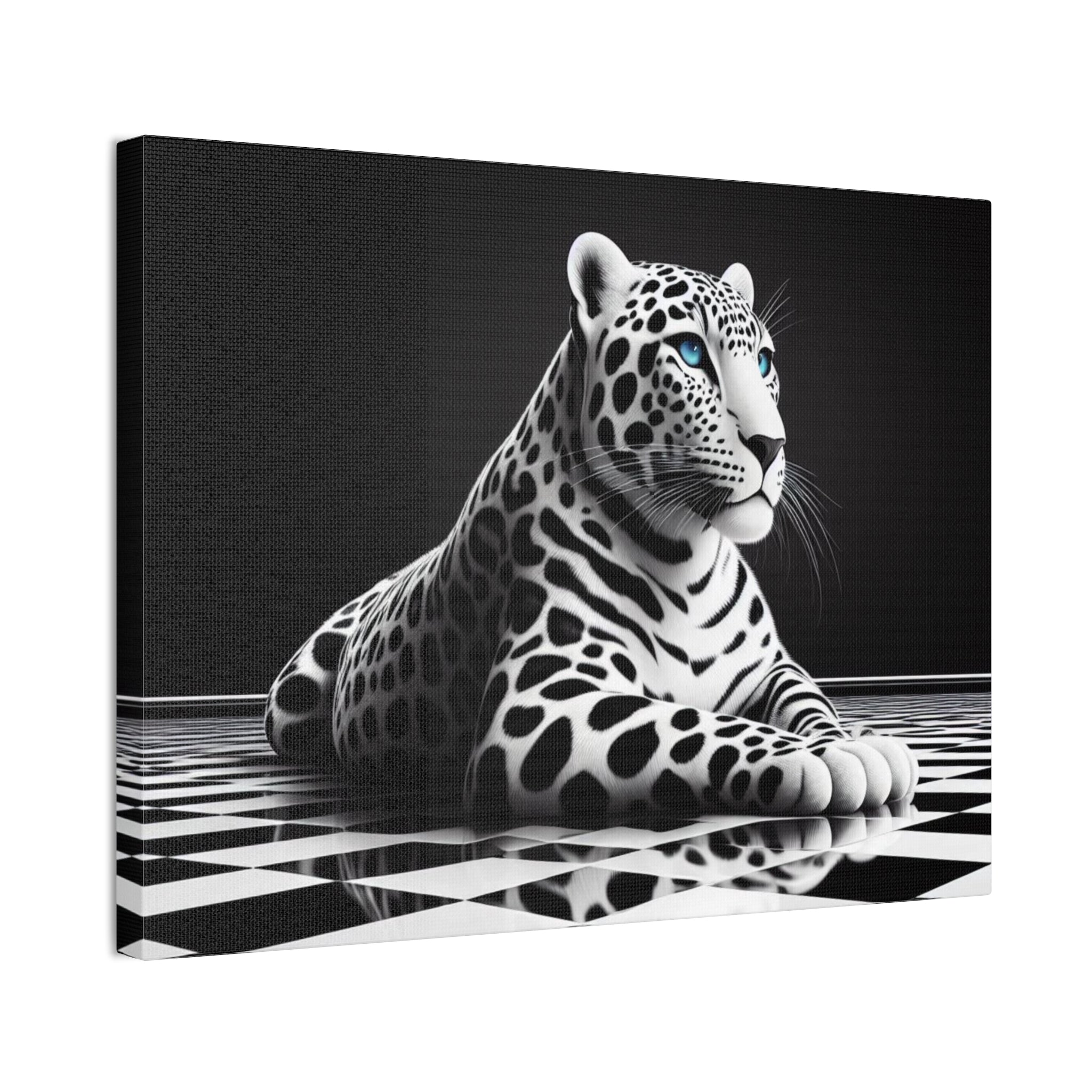 Elegant Leopard Canvas Art – Modern Home Décor, Animal Wall Art, Unique Gift, Black & White Decor, Living Room Accent