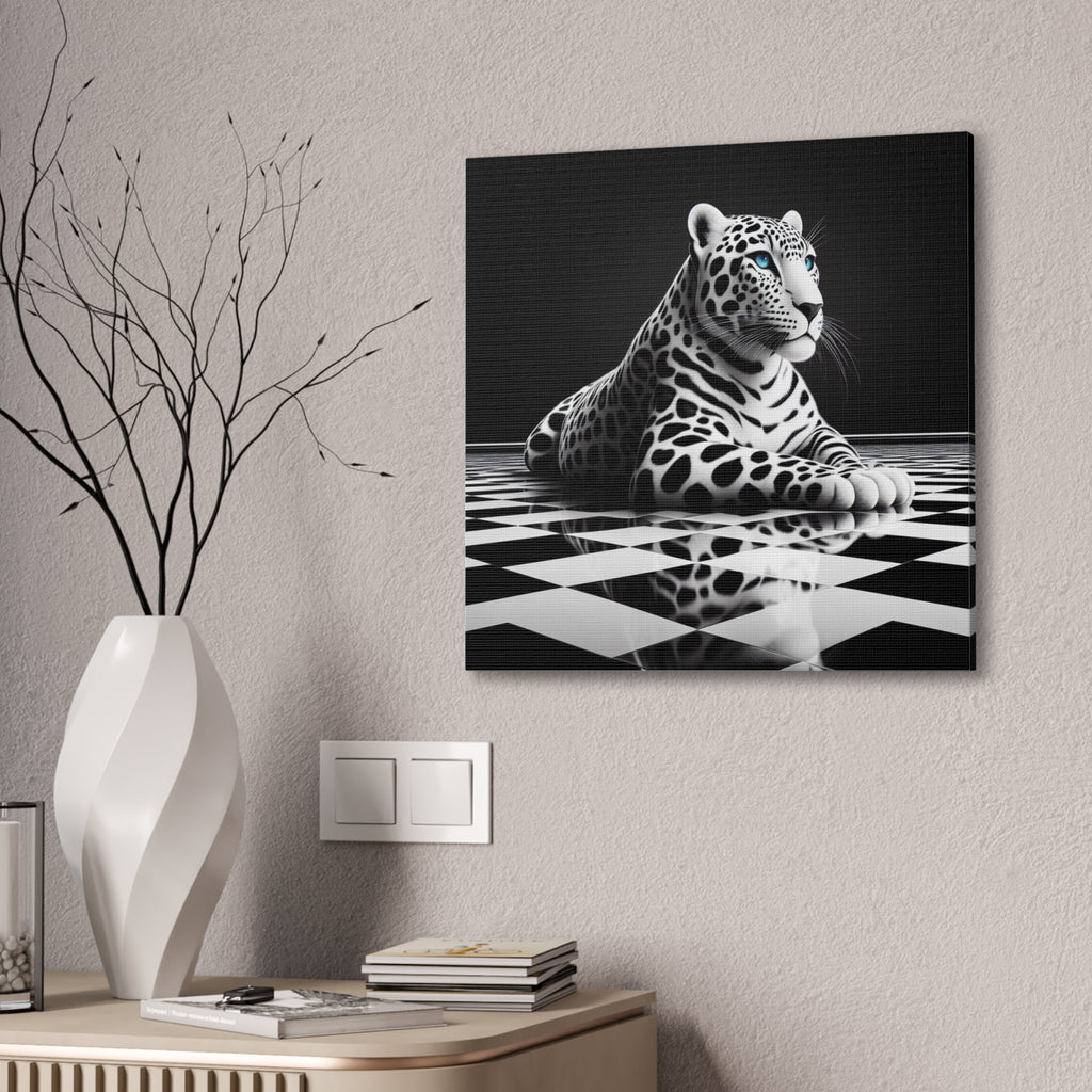 Elegant Leopard Canvas Art – Modern Home Décor, Animal Wall Art, Unique Gift, Black & White Decor, Living Room Accent