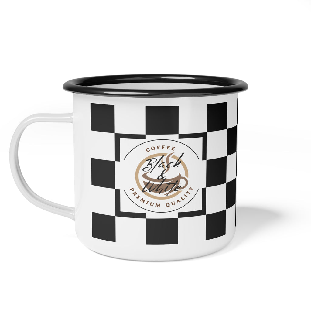 Camp Cup Coffee Lovers Retro Checkerboard Design