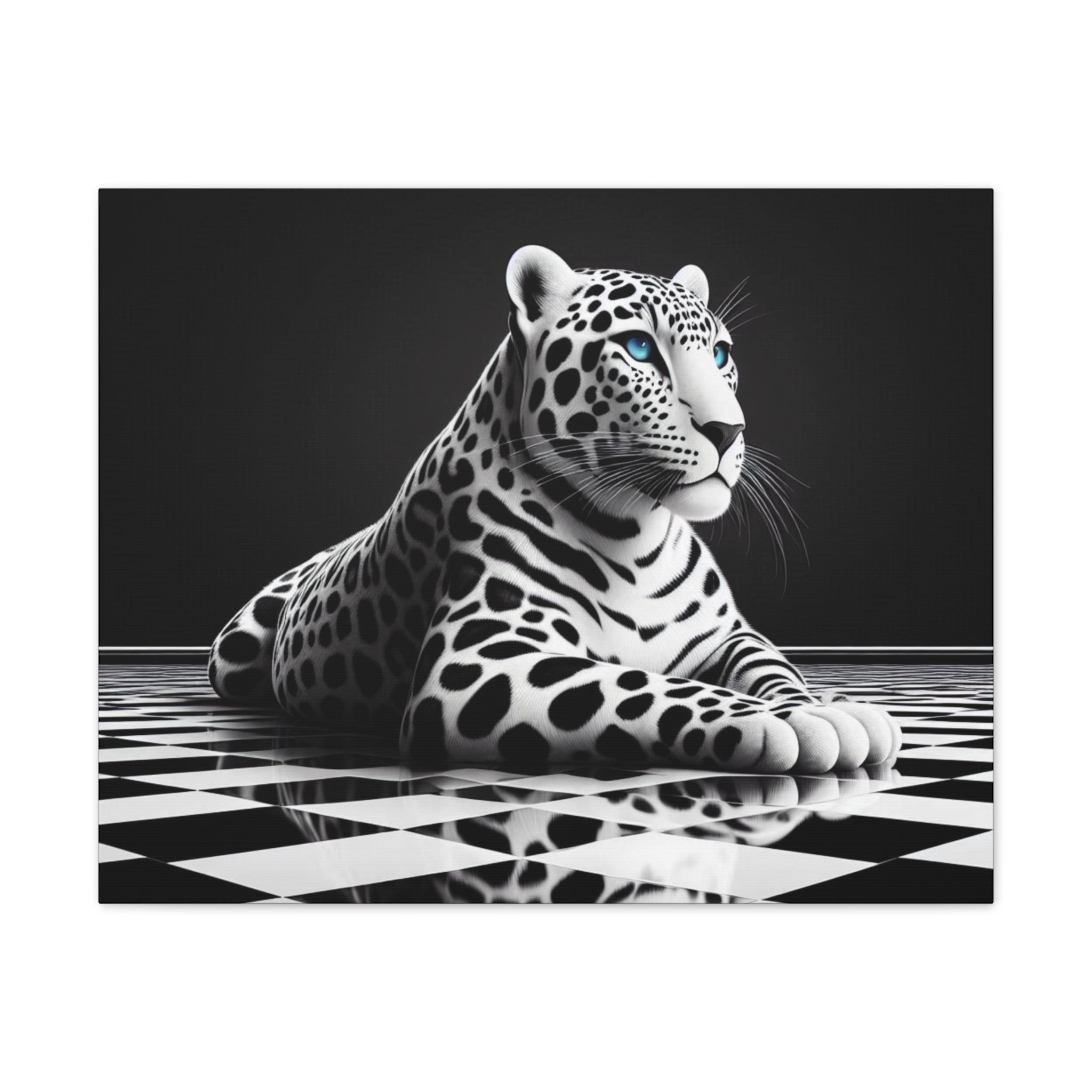 Elegant Leopard Canvas Art – Modern Home Décor, Animal Wall Art, Unique Gift, Black & White Decor, Living Room Accent