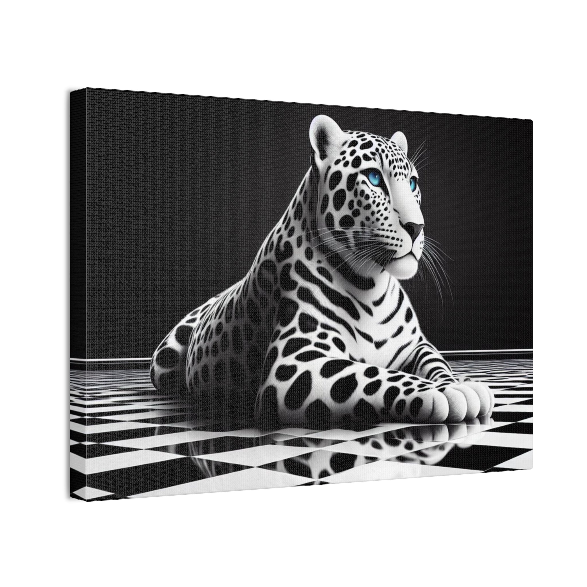 Elegant Leopard Canvas Art – Modern Home Décor, Animal Wall Art, Unique Gift, Black & White Decor, Living Room Accent