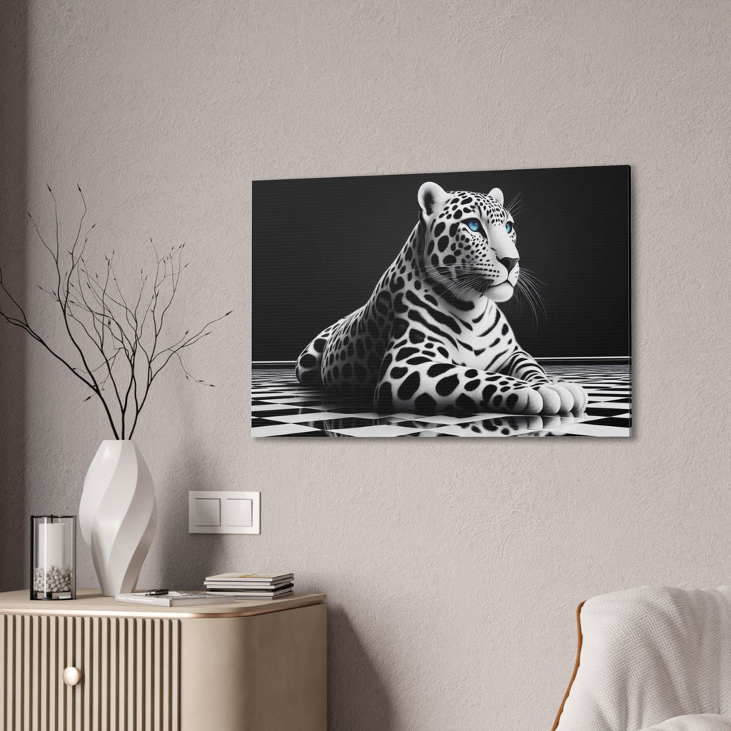 Elegant Leopard Canvas Art – Modern Home Décor, Animal Wall Art, Unique Gift, Black & White Decor, Living Room Accent