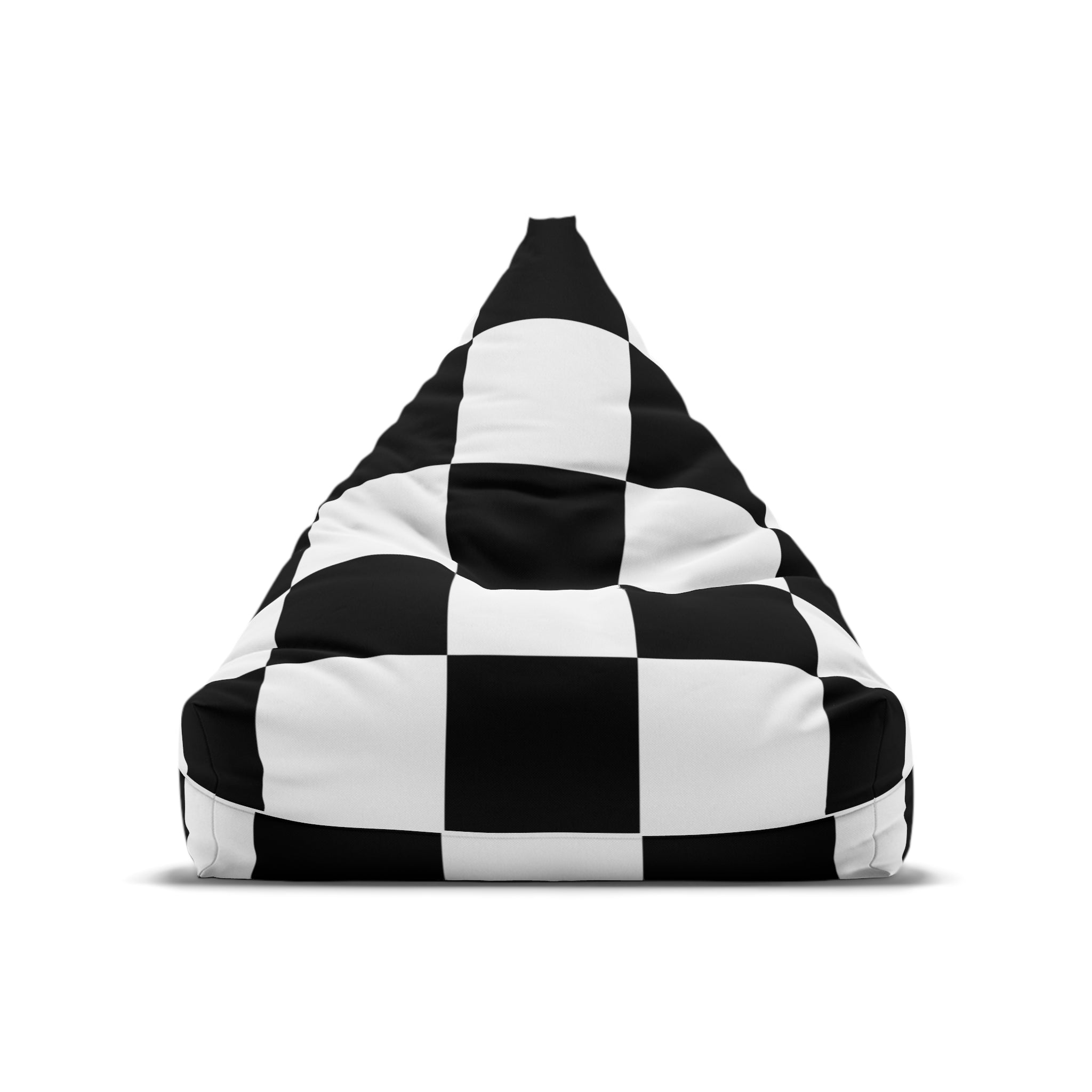Chic Black and White Checkered Bean Bag Chair Cover | Cozy Room Decor, Modern Seating, Lounge Accessory, Perfect for Kids & Teens