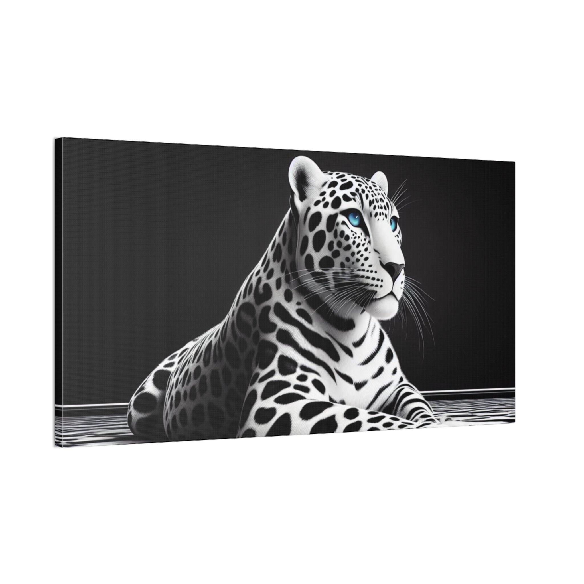 Elegant Leopard Canvas Art – Modern Home Décor, Animal Wall Art, Unique Gift, Black & White Decor, Living Room Accent