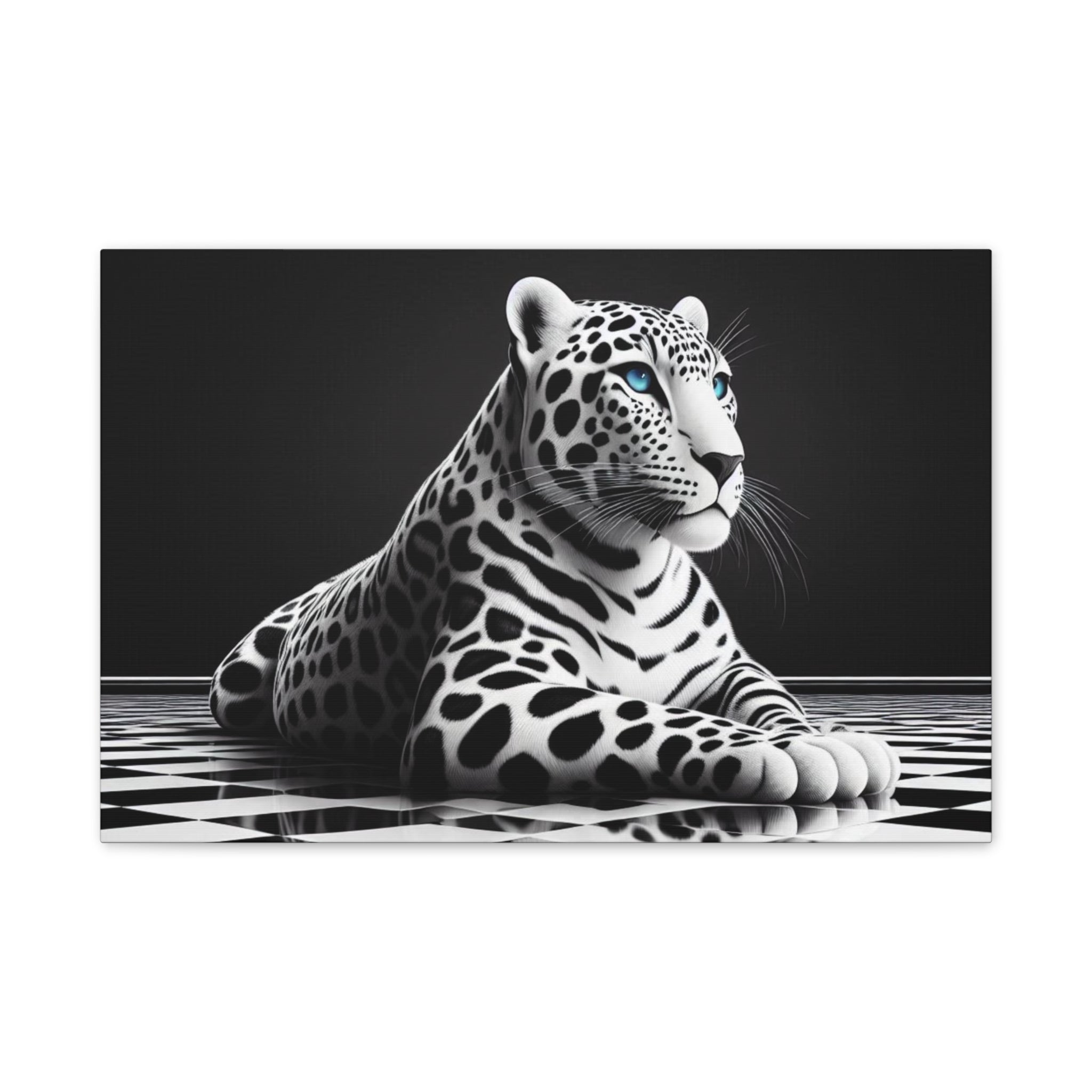 Elegant Leopard Canvas Art – Modern Home Décor, Animal Wall Art, Unique Gift, Black & White Decor, Living Room Accent