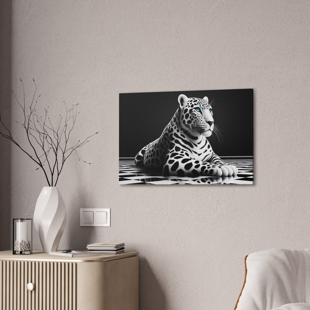 Elegant Leopard Canvas Art – Modern Home Décor, Animal Wall Art, Unique Gift, Black & White Decor, Living Room Accent