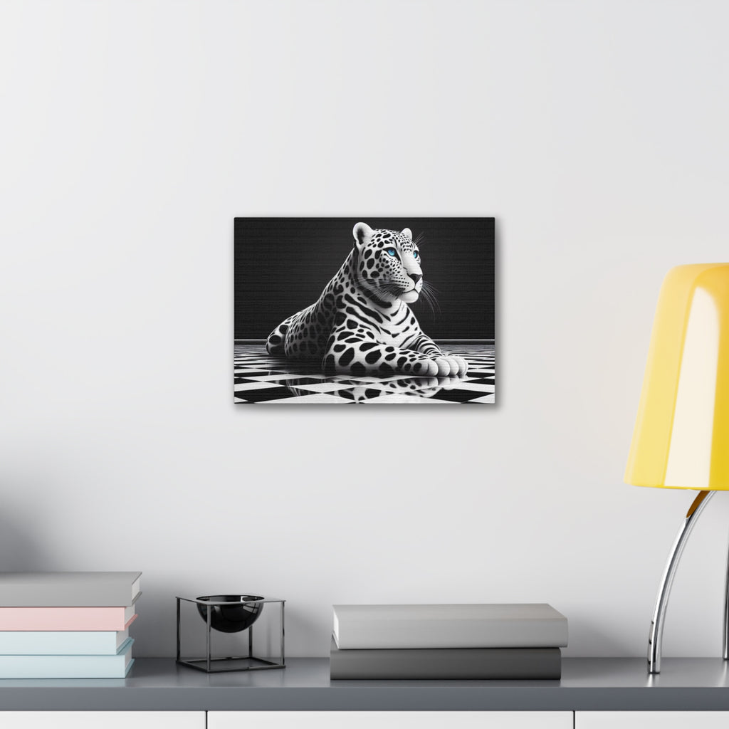 Elegant Leopard Canvas Art – Modern Home Décor, Animal Wall Art, Unique Gift, Black & White Decor, Living Room Accent