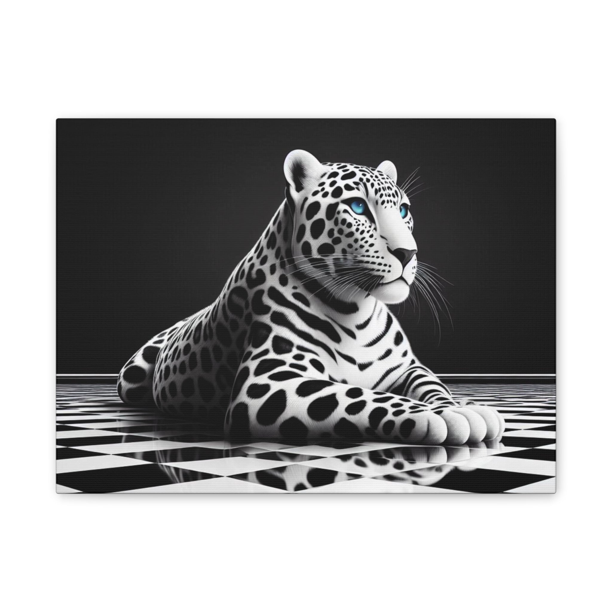 Elegant Leopard Canvas Art – Modern Home Décor, Animal Wall Art, Unique Gift, Black & White Decor, Living Room Accent