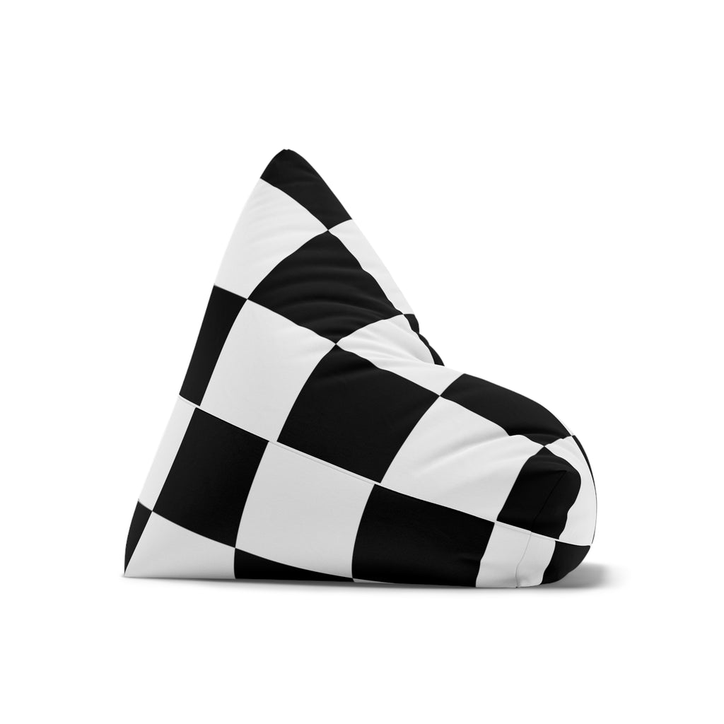 Chic Black and White Checkered Bean Bag Chair Cover | Cozy Room Decor, Modern Seating, Lounge Accessory, Perfect for Kids & Teens