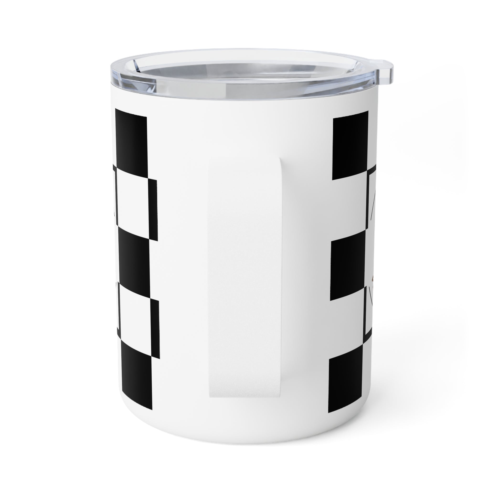 Chic Checkered Insulated Coffee Mug | Perfect for Coffee Lovers, Gift for Him/Her, Kitchen Accessory, Road Trip Essential, Office Drinkware