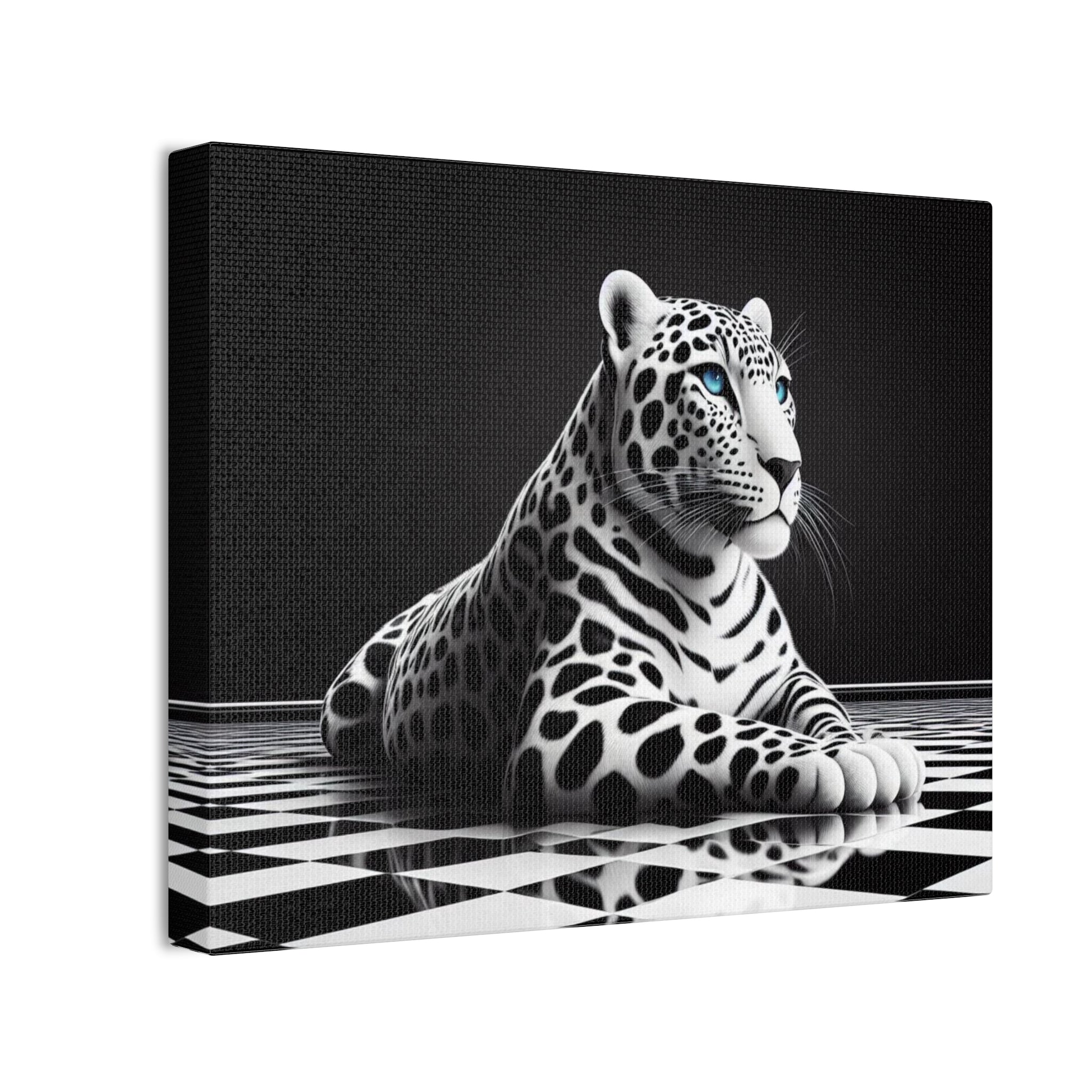 Elegant Leopard Canvas Art – Modern Home Décor, Animal Wall Art, Unique Gift, Black & White Decor, Living Room Accent