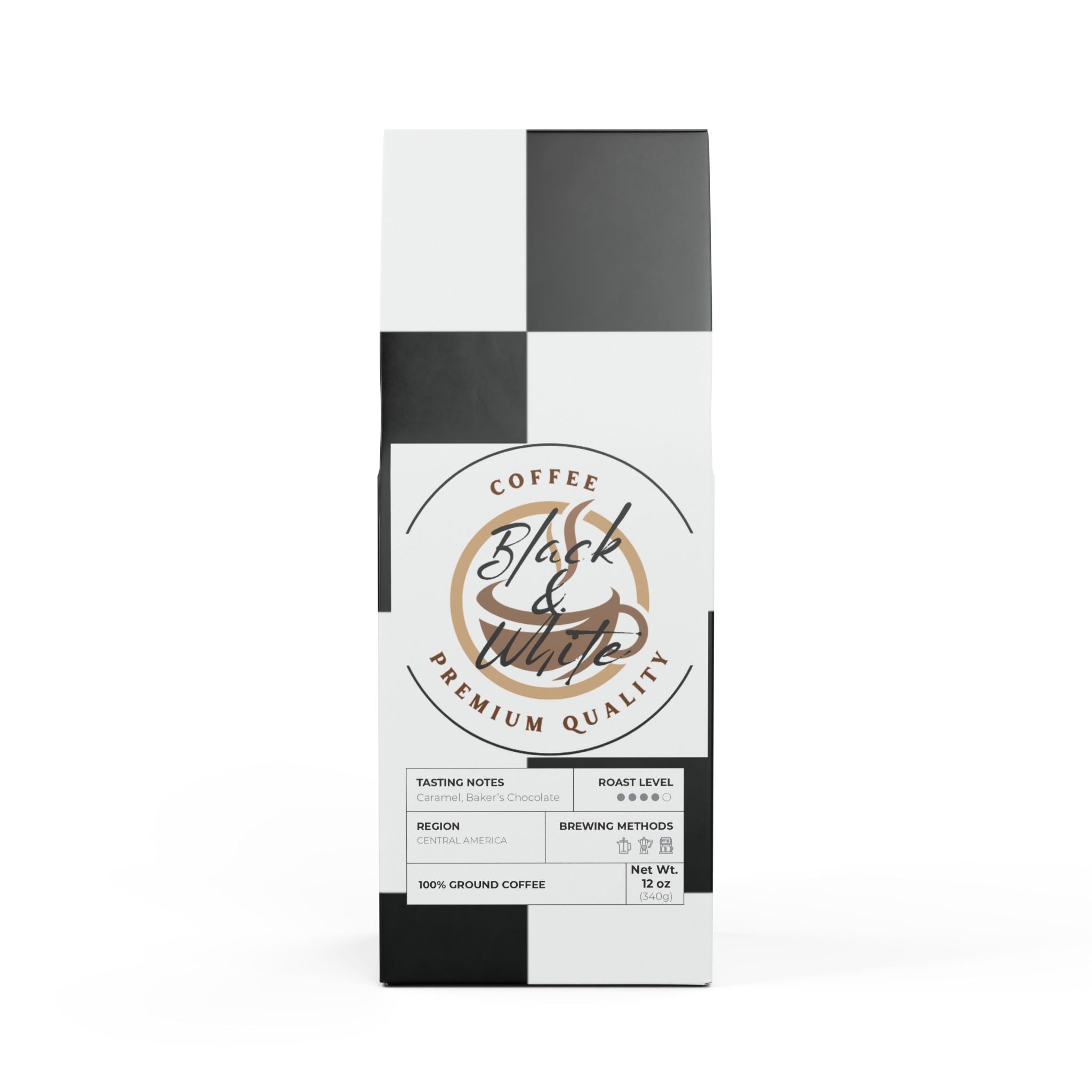 Flathead Valley Coffee Blend (Medium-Dark Roast) Black & White