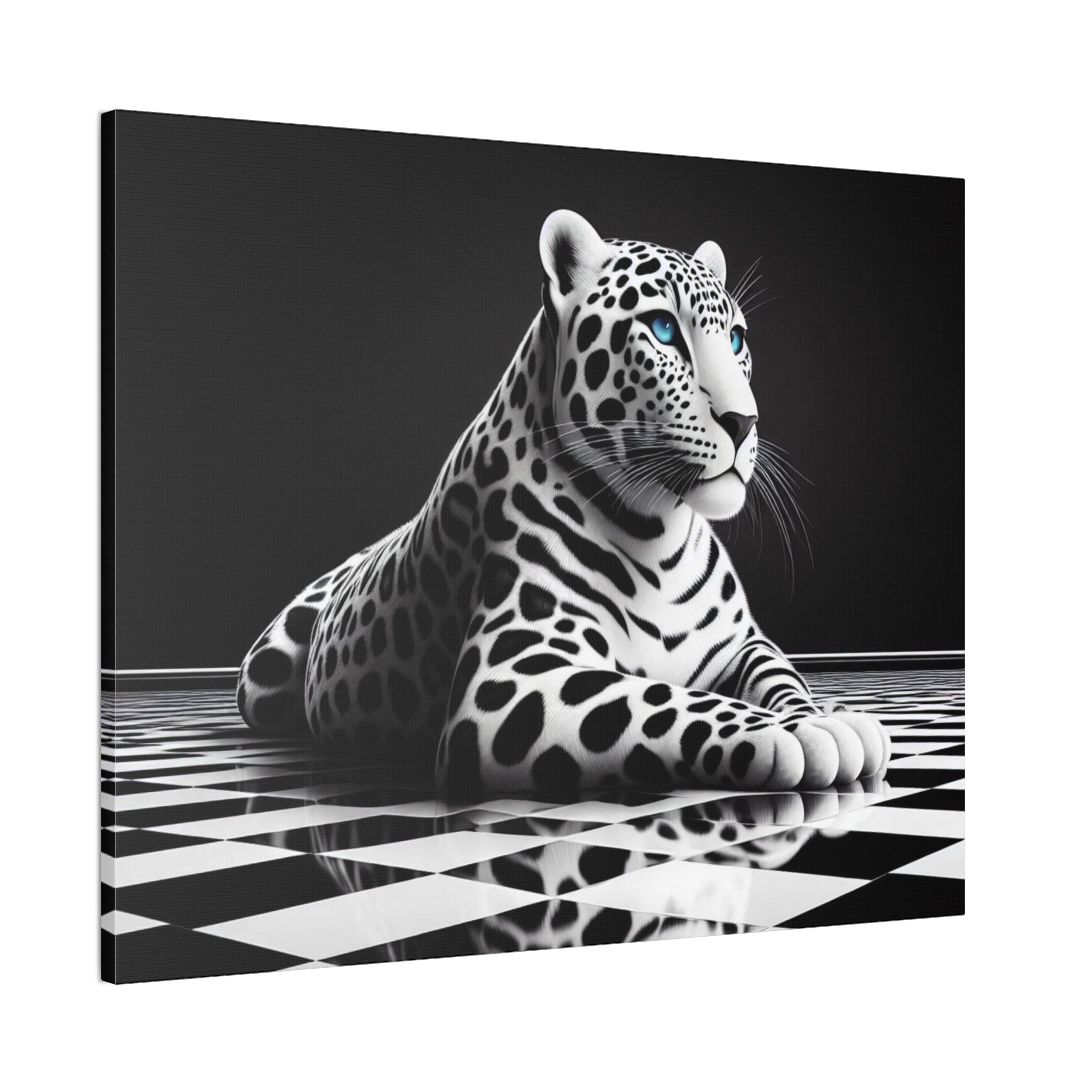 Elegant Leopard Canvas Art – Modern Home Décor, Animal Wall Art, Unique Gift, Black & White Decor, Living Room Accent