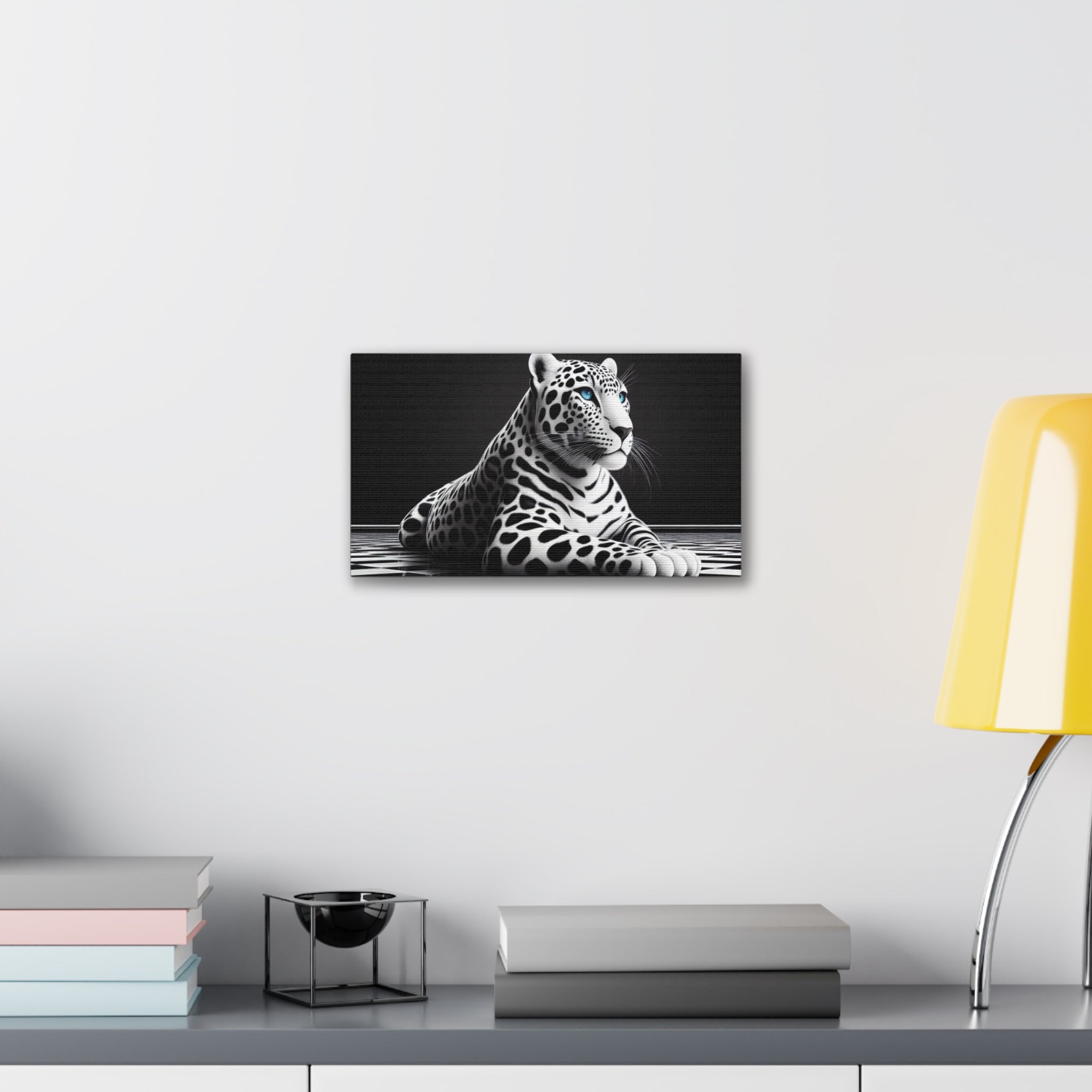 Elegant Leopard Canvas Art – Modern Home Décor, Animal Wall Art, Unique Gift, Black & White Decor, Living Room Accent