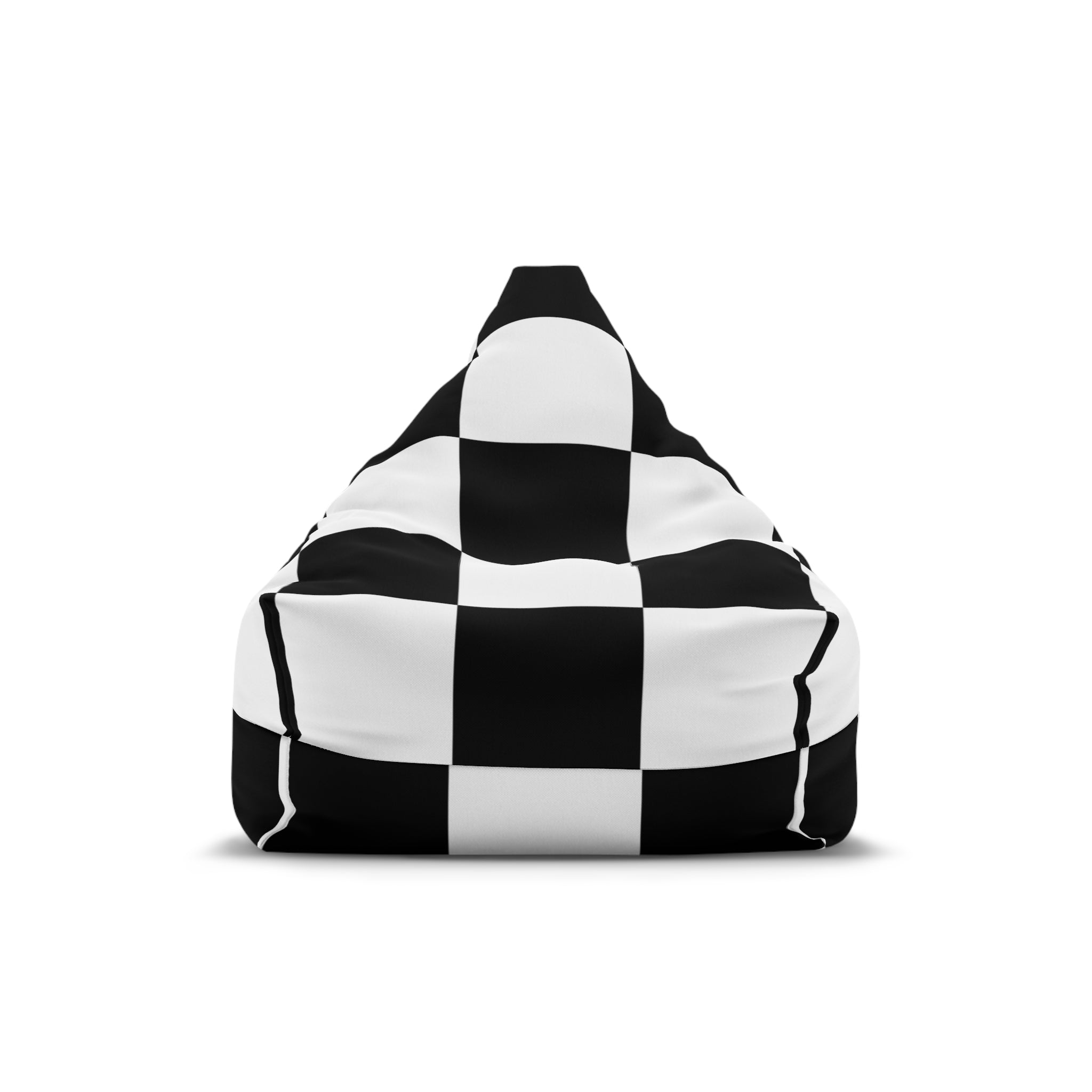 Chic Black and White Checkered Bean Bag Chair Cover | Cozy Room Decor, Modern Seating, Lounge Accessory, Perfect for Kids & Teens