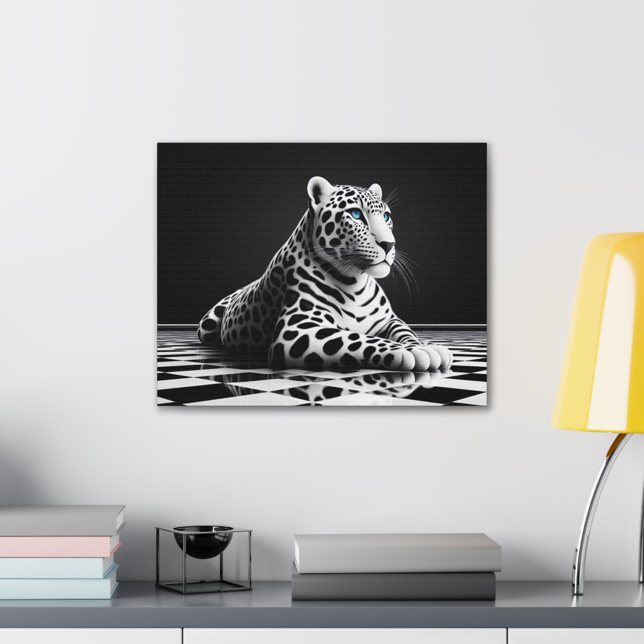 Elegant Leopard Canvas Art – Modern Home Décor, Animal Wall Art, Unique Gift, Black & White Decor, Living Room Accent