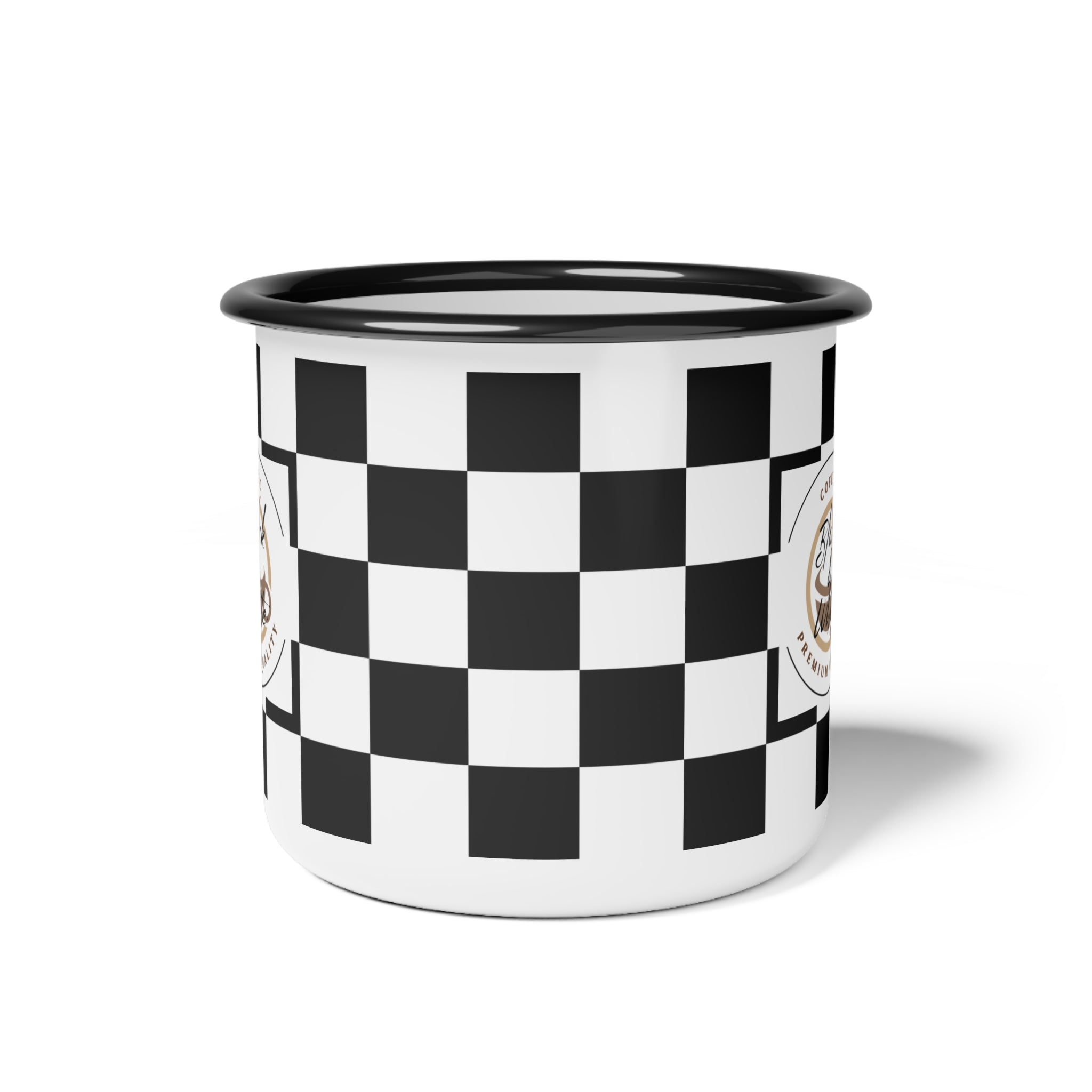 Camp Cup Coffee Lovers Retro Checkerboard Design