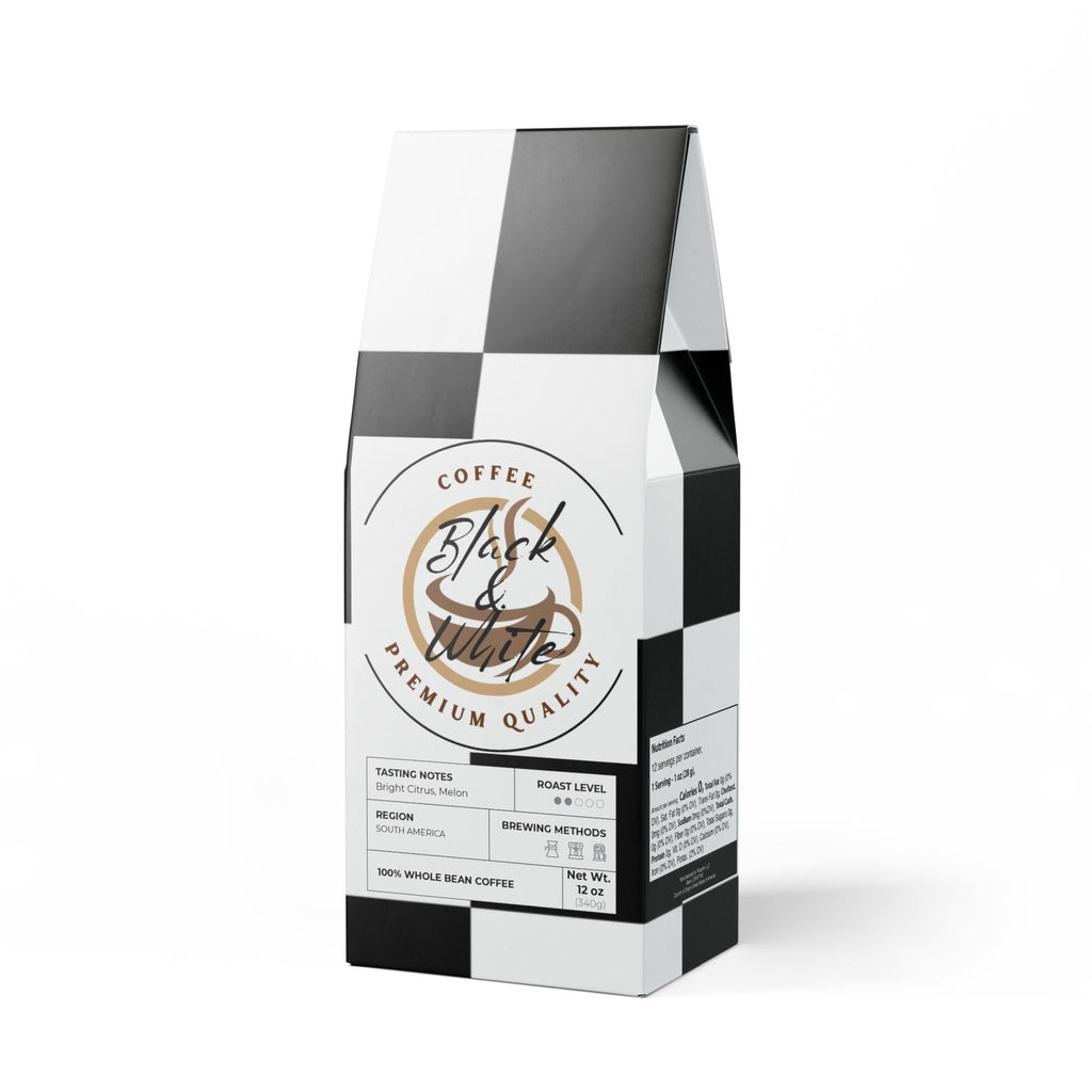 Black & White Colombia Light-Medium Roast Coffee Beans & Ground – 12oz - Food & Beverages -