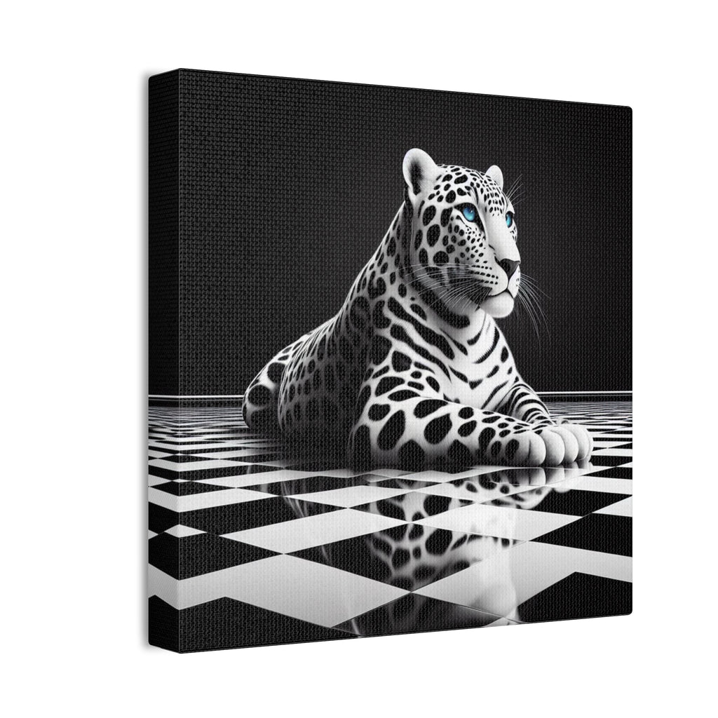 Elegant Leopard Canvas Art – Modern Home Décor, Animal Wall Art, Unique Gift, Black & White Decor, Living Room Accent