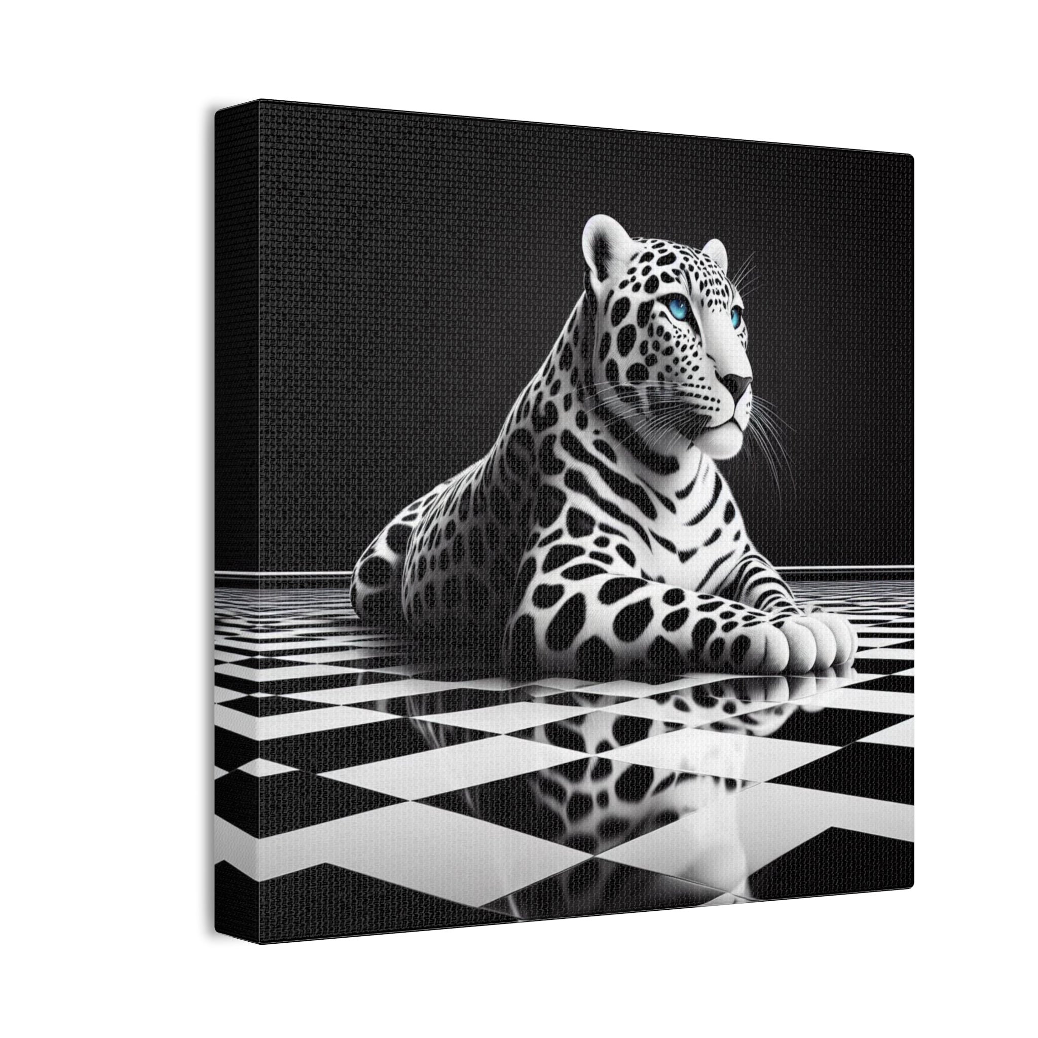 Elegant Leopard Canvas Art – Modern Home Décor, Animal Wall Art, Unique Gift, Black & White Decor, Living Room Accent