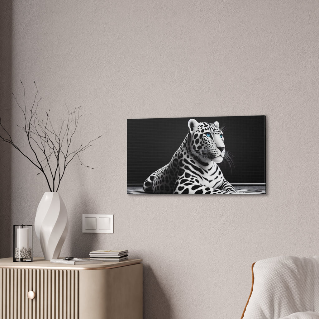 Elegant Leopard Canvas Art – Modern Home Décor, Animal Wall Art, Unique Gift, Black & White Decor, Living Room Accent