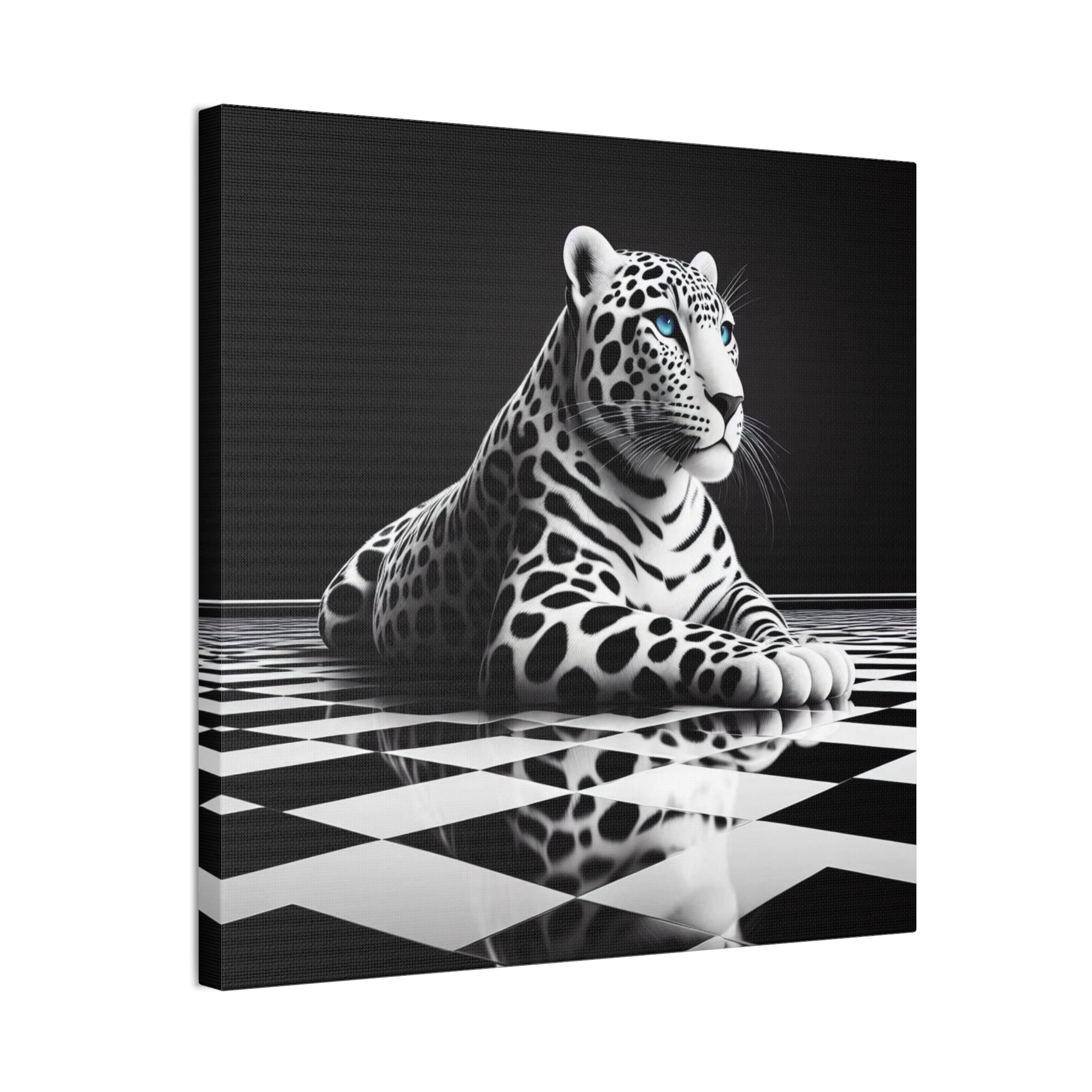 Elegant Leopard Canvas Art – Modern Home Décor, Animal Wall Art, Unique Gift, Black & White Decor, Living Room Accent