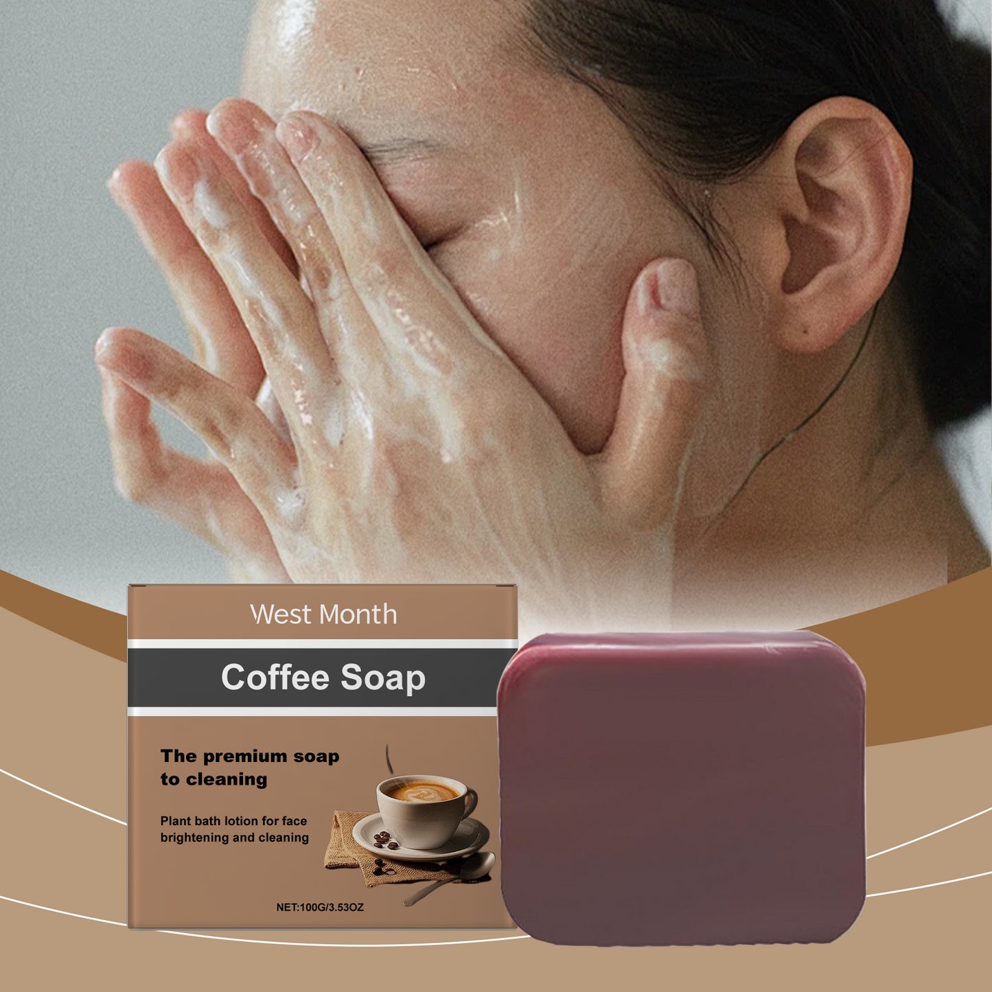 Coffee Cleansing Soap, Coffee Essence Gently Cleans, Nourishes, Moisturizes And Brightens The Skin -  -