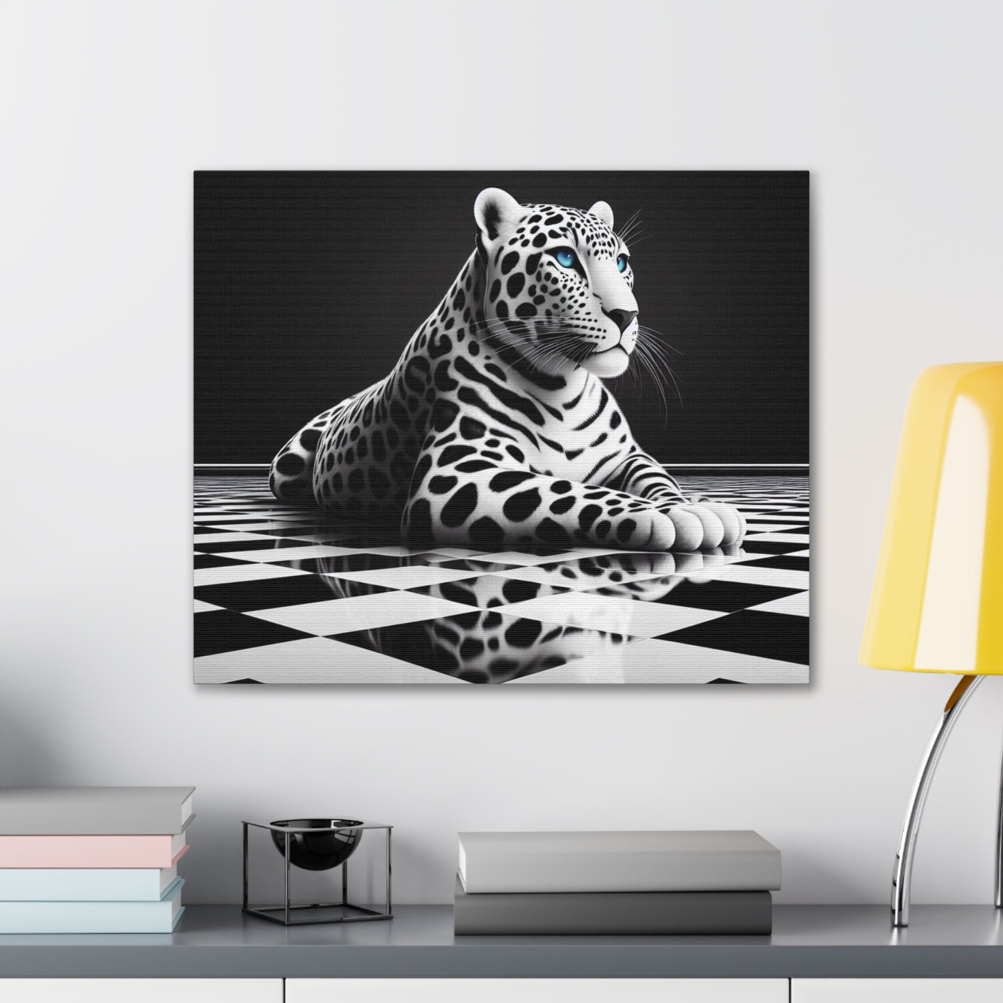 Elegant Leopard Canvas Art – Modern Home Décor, Animal Wall Art, Unique Gift, Black & White Decor, Living Room Accent