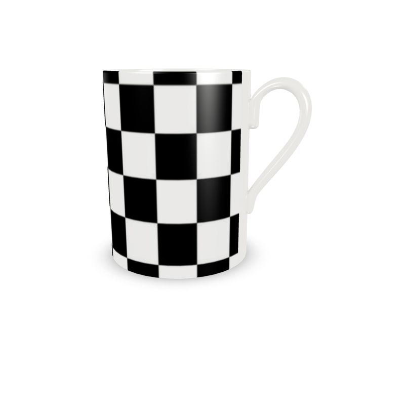 Elegant Black and White Cup and Saucer Set – Modern Ceramic Teacup for Coffee or Tea Lovers