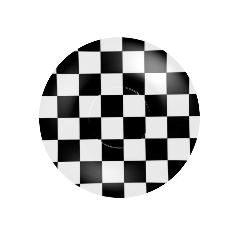 Cup and Saucer Black and White