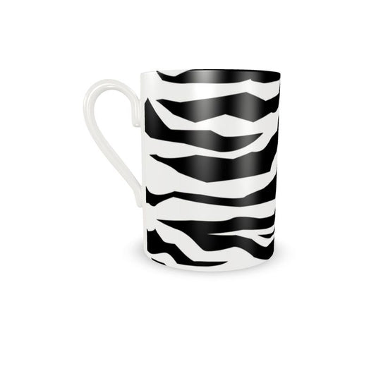 Black and White Zebra Print Cup and Saucer Set | Stylish Coffee & Tea