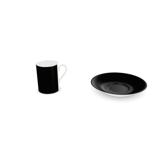 Black Cup and Saucer Set | Modern Minimalist Drinkware