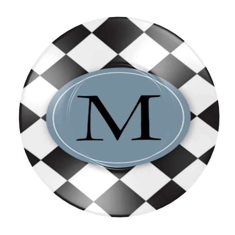 Cup and Saucer black and white with M