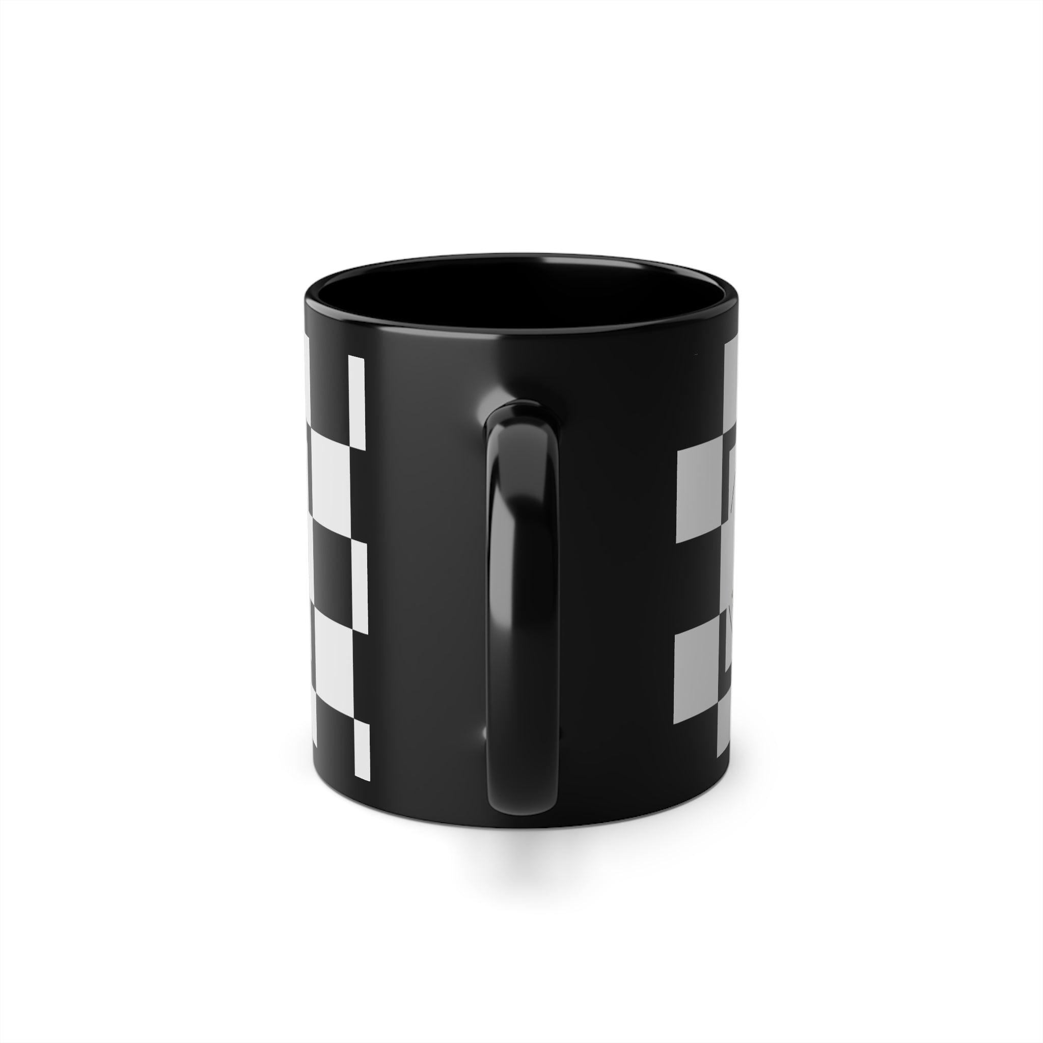 Checkered Black Coffee Mug - Perfect Gift for Coffee Lovers, Unique Kitchen Decor, Race Day Mug, Morning Brew Cup