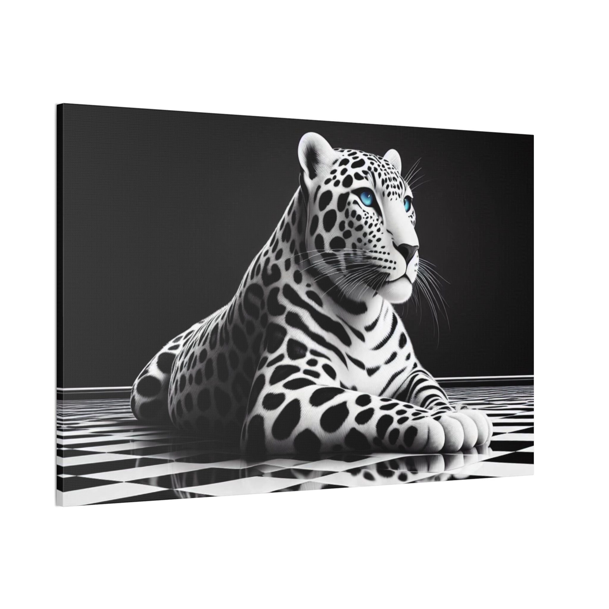 Elegant Leopard Canvas Art – Modern Home Décor, Animal Wall Art, Unique Gift, Black & White Decor, Living Room Accent
