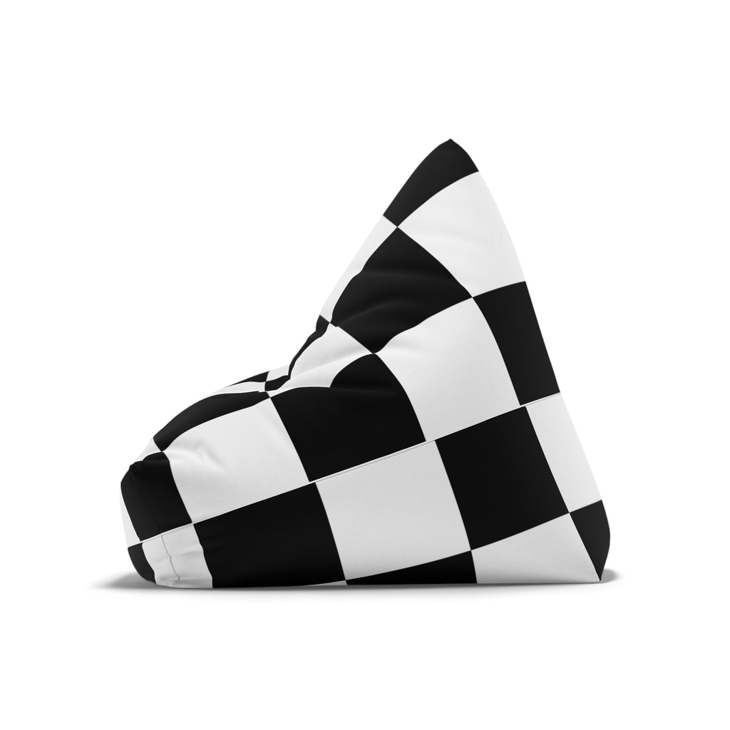 Chic Black and White Checkered Bean Bag Chair Cover | Cozy Room Decor, Modern Seating, Lounge Accessory, Perfect for Kids & Teens