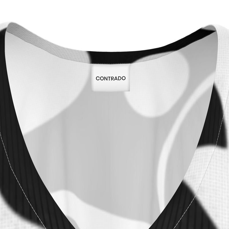 Black and White Abstract Kaftan – Elegant Boho Loungewear for Women