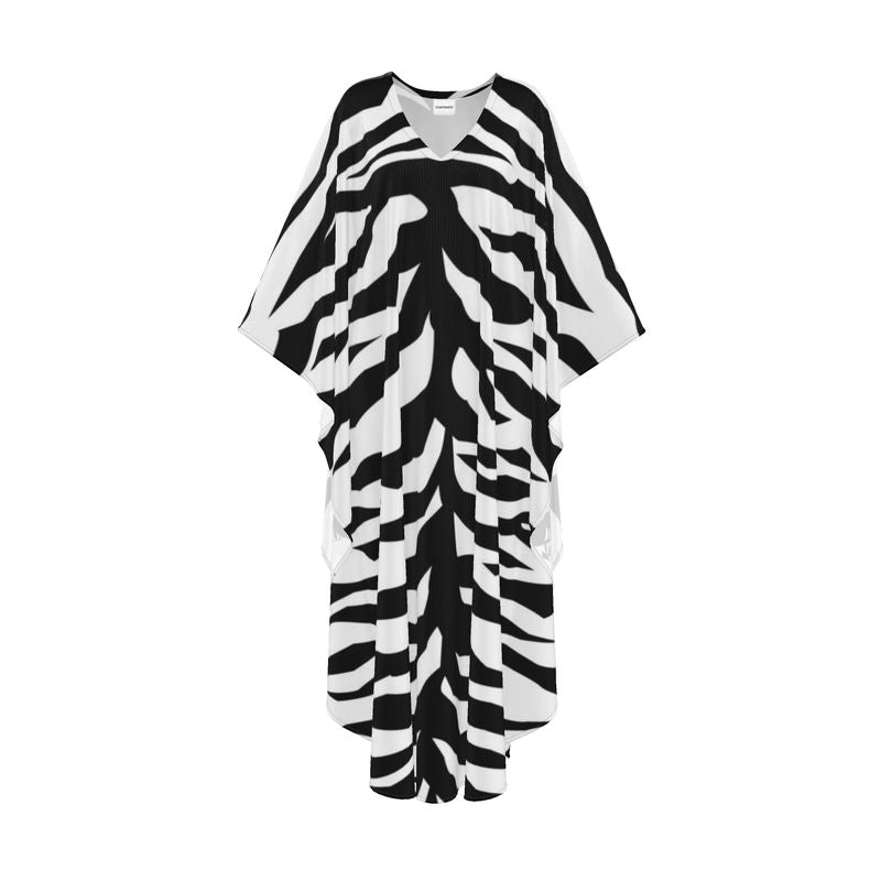 Luxury Zebra Kaftan in Black & White | Statement Loungewear