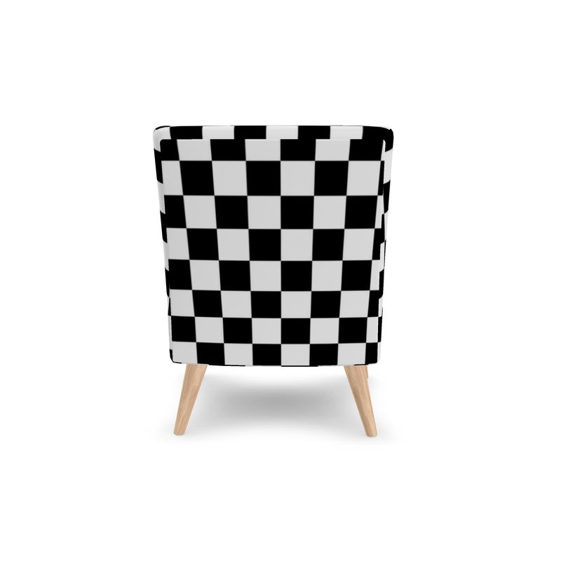 Comfortable Black & White Checkered Chair for Living Room