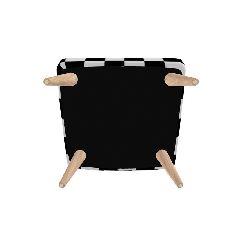 Comfortable Black & White Checkered Chair for Living Room