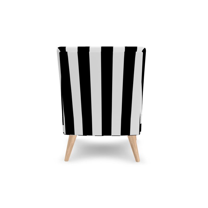 Black & White Striped Occasional Chair – Modern Accent Seating