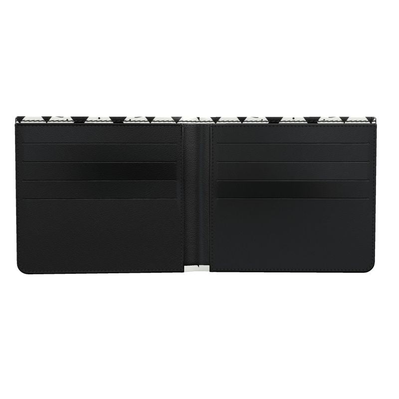 Black wallet with card slots on a white background